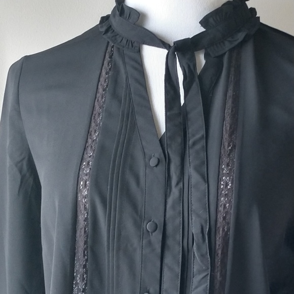 Bell Sleeve Tie-neck Top - Picture 3 of 8